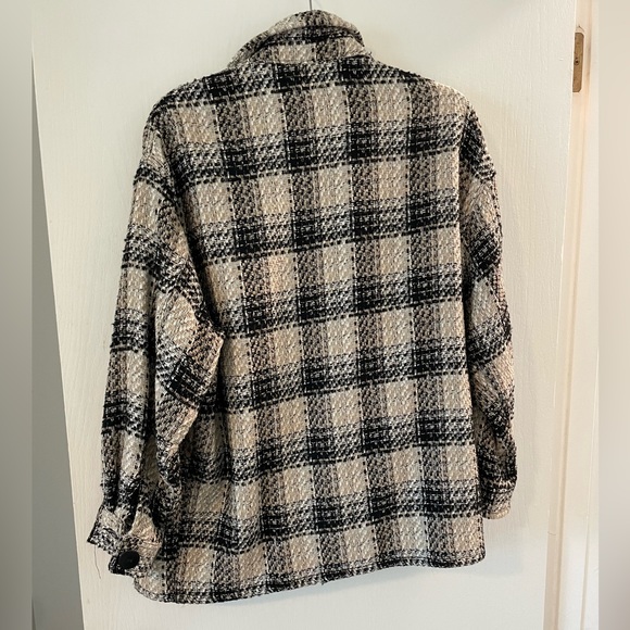 Zara Textured Plaid Overshirt - Picture 6 of 7